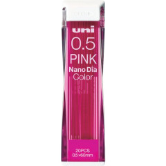 Japan Uni Nano Dia Color Core Erasable Leads - 0.5mm Pink