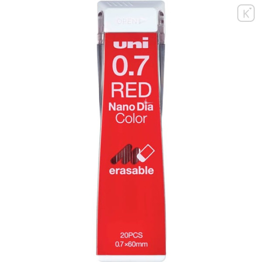 Japan Uni Nano Dia Color Core Erasable Leads - 0.7mm Red - 1