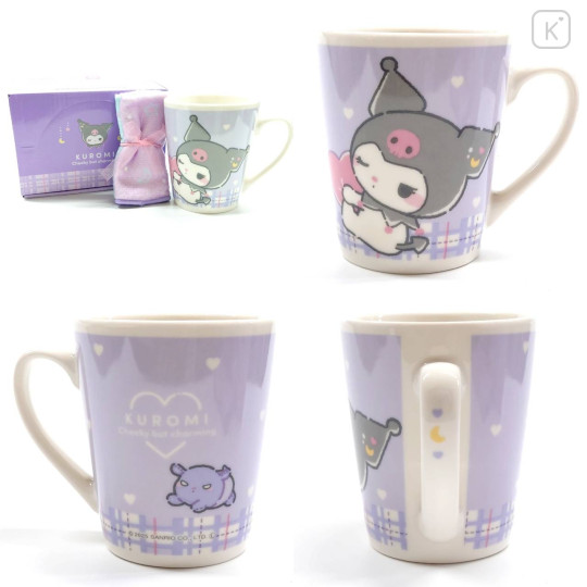 Japan Sanrio Mug & Mini Towel Box Set - Kuromi : Sweet Dream - 2