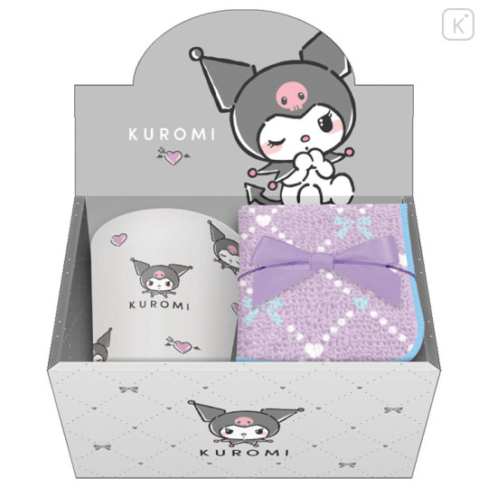 Japan Sanrio Mug & Mini Towel Box Set - Kuromi : Love - 1