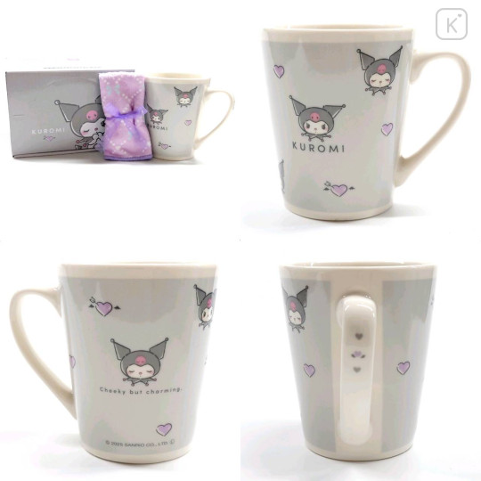 Japan Sanrio Mug & Mini Towel Box Set - Kuromi : Love - 2