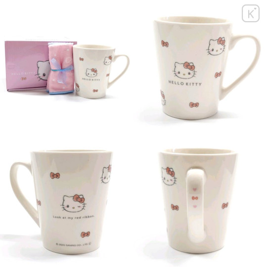 Japan Sanrio Mug & Mini Towel Box Set - Hello Kitty : Love - 2