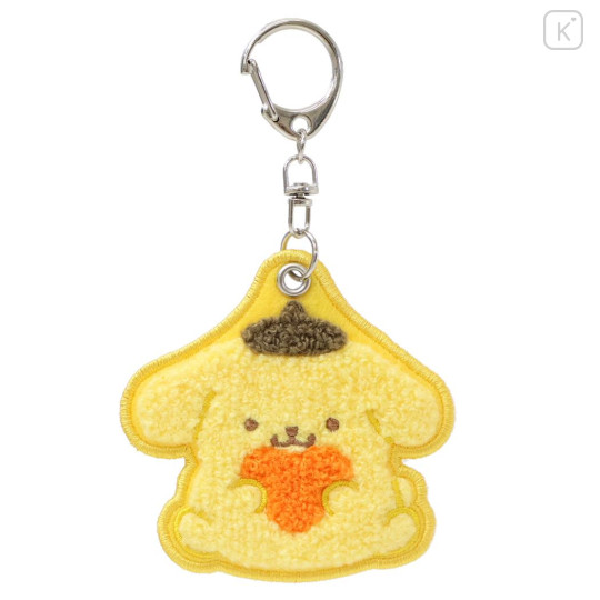 Japan Sanrio Sagara Embroidery Keychain - Pompompurin : Mofumofu Hug Heart - 1