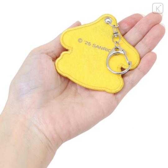 Japan Sanrio Sagara Embroidery Keychain - Pompompurin : Mofumofu Hug Heart - 2