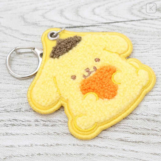 Japan Sanrio Sagara Embroidery Keychain - Pompompurin : Mofumofu Hug Heart - 3