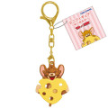 Japan Tom and Jerry Figure Keychain - Jerry Biting Cheese - 1