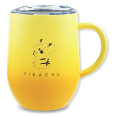 Japan Pokemon Stainless Steel Mug with Lid - Pikachu : Gradient Yellow