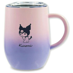 Japan Sanrio Stainless Steel Mug with Lid - Kuromi : Gradient Pink Purple