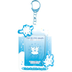 Japan San-X Photo Holder Card Case Keychain - Twin Rabbit Angels : Blue White
