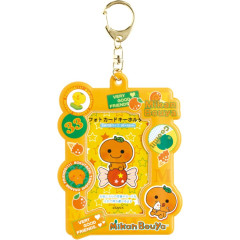Japan San-X Photo Holder Card Case Keychain - Mikan Bouya : Deep Yellow