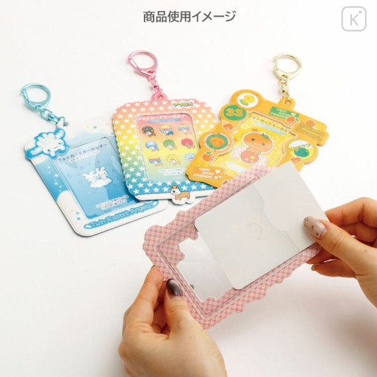 Japan San-X Photo Holder Card Case Keychain - Mikan Boya : Deep Yellow - 3