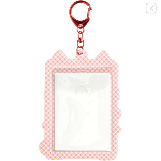 Japan San-X Photo Holder Card Case Keychain - Nyan Nyan Nyanko : Pink - 2