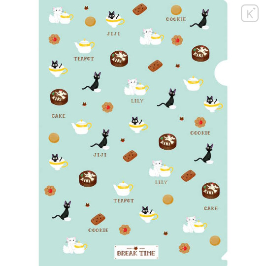 Japan Ghibli A4 Clear File Folder - Kiki's Delivery Service : Jiji Break Time Mint - 1