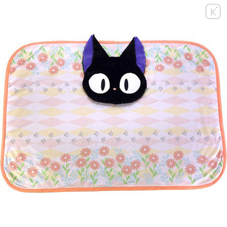 Japan Ghibli Lap Blanket with Mascot Pouch - Kiki's Delivery Service : Jiji Flower - 1