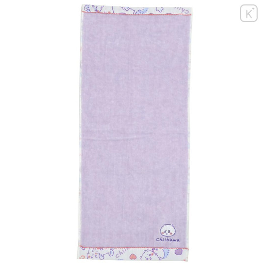 Japan Chiikawa Embroidery Face Towel - Chiikawa & Momonga : Light Purple - 1