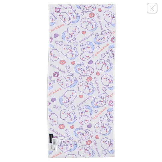 Japan Chiikawa Embroidery Face Towel - Chiikawa & Momonga : Light Purple - 2