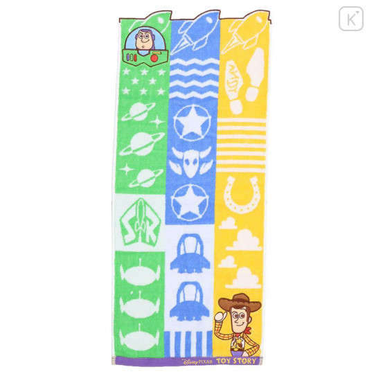 Japan Disney Jacquard Face Towel - Buzz Lightyear & Woody : Friend - 1