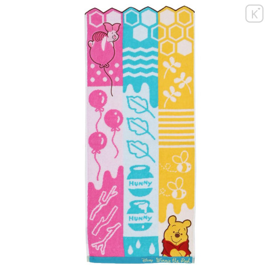 Japan Disney Jacquard Face Towel - Piglet & Pooh : Friend - 1