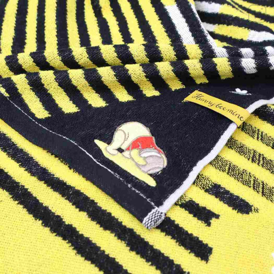 Japan Disney Jacquard Face Towel - Pooh : Honey Be Mine Black - 2