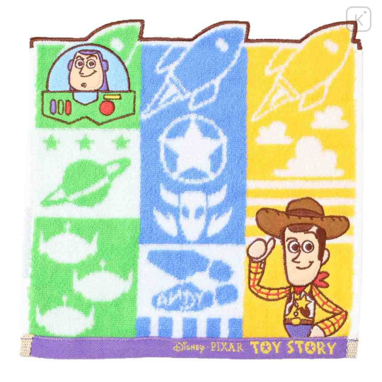 Japan Disney Jacquard Towel Handkerchief - Buzz Lightyear & Woody : Friend - 1