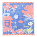 Japan Disney Embroidered Mini Towel Handkerchief - Snow White and the Seven Dwarfs : Silhouette Blue Pink - 1