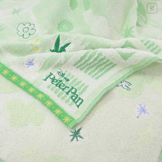 Japan Disney Embroidery Face Towel - Peter Pan : Silhouette Green - 2