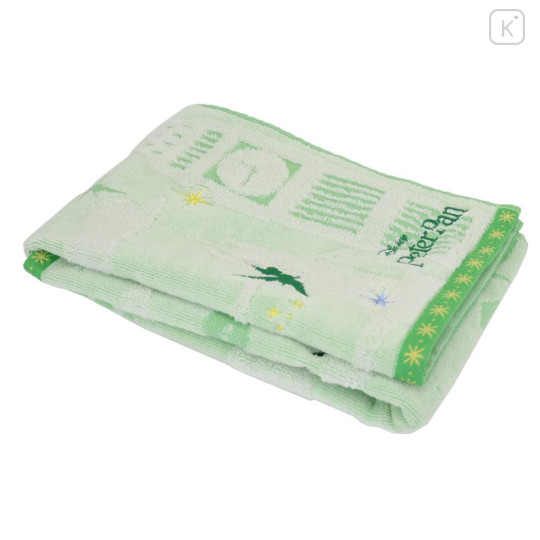 Japan Disney Embroidery Face Towel - Peter Pan : Silhouette Green - 3