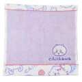 Japan Chiikawa Embroidered Mini Towel Handkerchief - Chiikawa & Momonga : Light Purple - 1