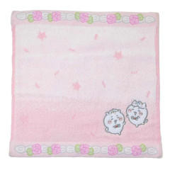 Japan Chiikawa Embroidered Mini Towel Handkerchief - Chiikawa & Hachiware : Birthday Light Pink