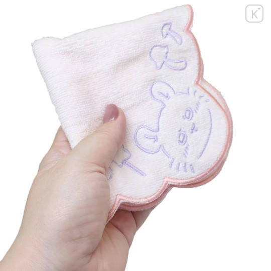 Japan Chiikawa Embroidered Mini Towel Handkerchief - Chiikawa : Beige Pink - 3