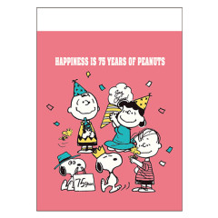 Japan Peanuts Mini Notepad - Snoopy : 75th Anniversary Party Kids Pink