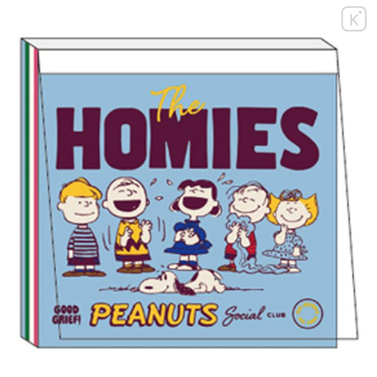Japan Peanuts Square Memo - Snoopy : Social Club Homies Blue - 1