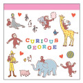Japan Curious George Square Memo - Animal White - 1