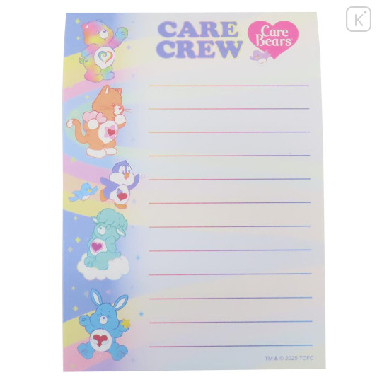 Japan Care Bears A6 Notepad - Todo List Rainbow Sky - 3