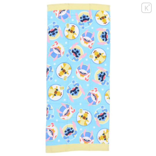 Japan Disney Face Towel - Stitch : Blue - 1