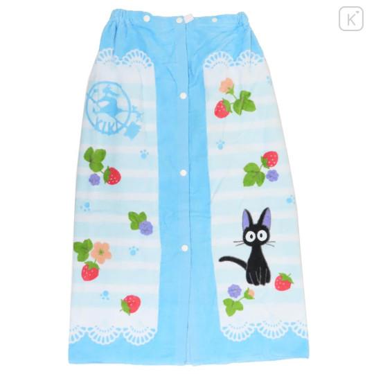 Japan Ghibli Kids Wrap Towel 80cm - Kiki's Delivery Service : Jiji Strawberry Wreath Light Blue - 2