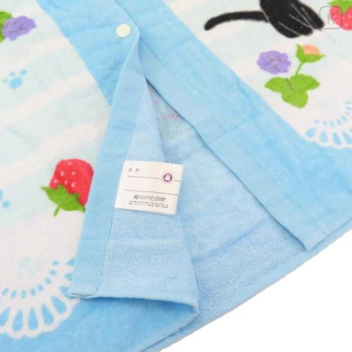 Japan Ghibli Kids Wrap Towel 80cm - Kiki's Delivery Service : Jiji Strawberry Wreath Light Blue - 4