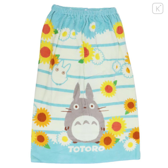 Japan Ghibli Kids Wrap Towel 80cm - My Neighbor Totoro : Sunflower Light Blue - 1