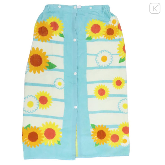 Japan Ghibli Kids Wrap Towel 80cm - My Neighbor Totoro : Sunflower Light Blue - 2