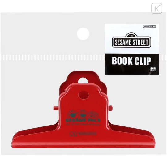 Japan Sesame Street Book Clip - Elmo & Cookie Monster Red - 1