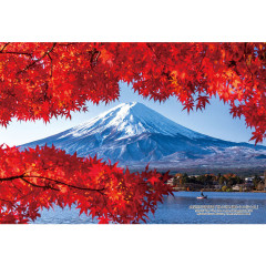 Japan Famous Scenery Jigsaw Puzzle 300pcs - Mt. Fuji from Lake Kawaguchiko with Autumn Leaves