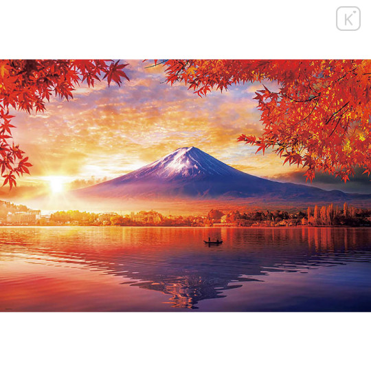 Japan Famous Scenery Jigsaw Puzzle 300pcs - Mt. Fuji from Lakeside with Autumn Leaves Dawn - 1