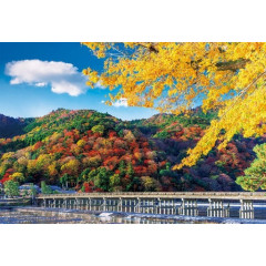 Japan Famous Scenery Jigsaw Puzzle 300pcs - Kyoto Togetsukyo Bridge with Autumn Leaves