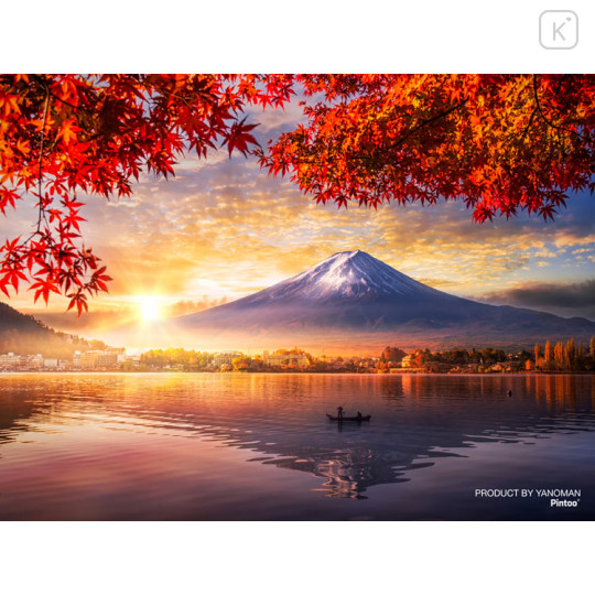 Japan Famous Scenery Petit Paris Clear Jigsaw Puzzle 150pcs with Frame - Mt. Fuji from Lakeside with Autumn Leaves Dawn - 1