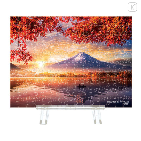 Japan Famous Scenery Petit Paris Clear Jigsaw Puzzle 150pcs with Frame - Mt. Fuji from Lakeside with Autumn Leaves Dawn - 2