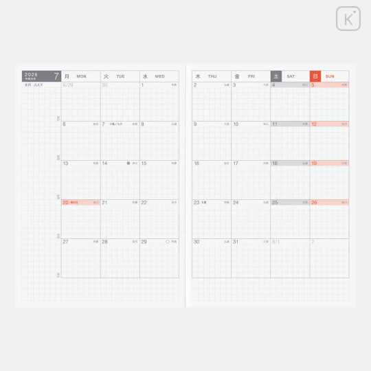 Japan Hobonichi Techo A6 Daily Original Book Japanese - 2026 Jan / Mon Start - 3