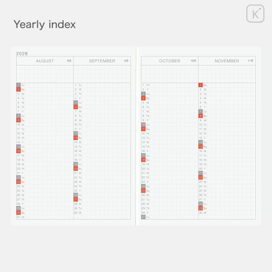 Japan Hobonichi Techo A6 Monthly & Daily English Original Schedule Book - 2026 - 5