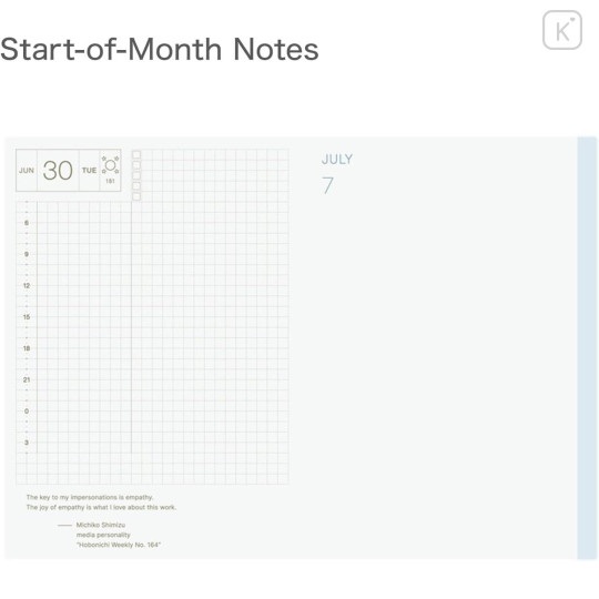 Japan Hobonichi Techo A6 Daily Original Book English - 2026 Jan / Mon Start - 7