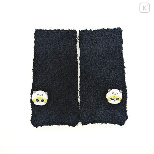 Japan Mofusand Marshmallow Arm Warmers - Embroidery Panda Cat Black - 1
