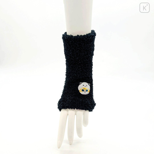 Japan Mofusand Marshmallow Arm Warmers - Embroidery Panda Cat Black - 2